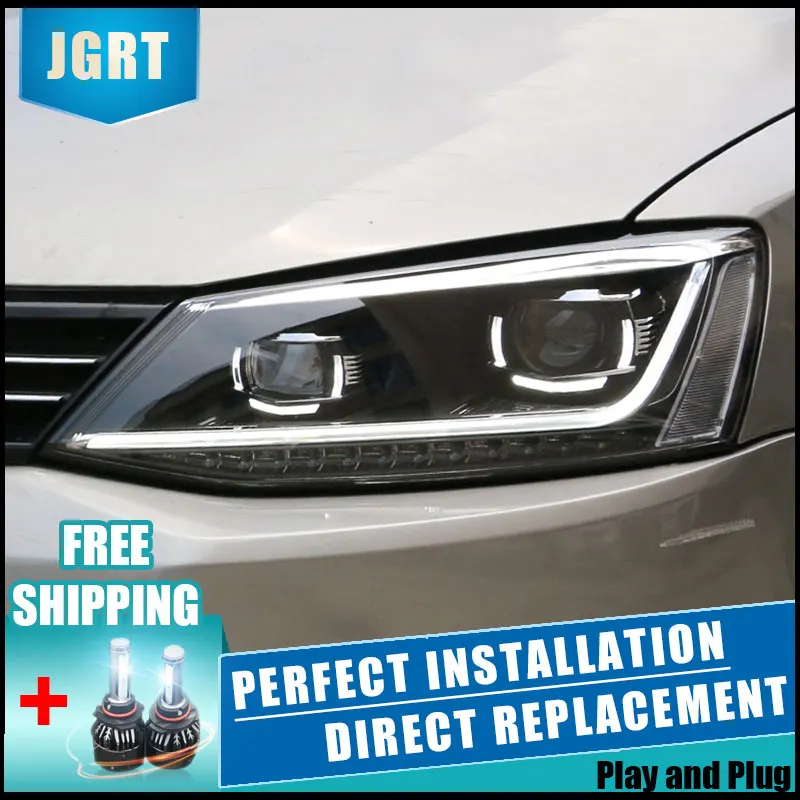  2PCS LED Headlights For Volkswagen jetta 11-18 Car Led Lights Double Xenon Lens Car Accessories Day - 32985664784