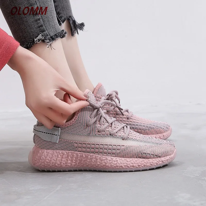 Кроссовки женские сетчатые легкие Вулканизированная подошва плоская модная