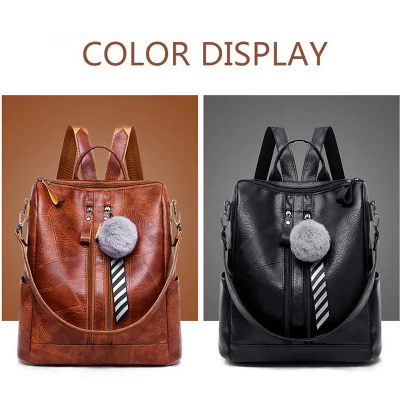 vintage backpack female brand leather women's back (3)