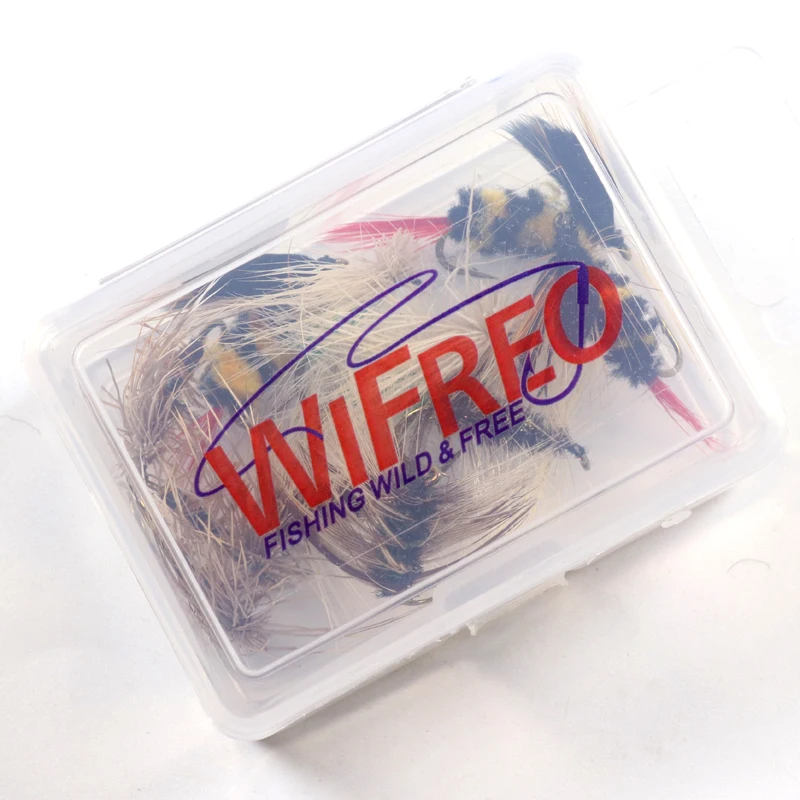Wifreo 12 шт./кор. нахлыстом летающая приманка набор &quotшмель&quot &quot+ Caddis цвета: зеленый