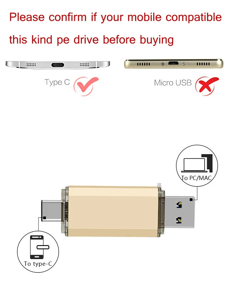 USB флеш-накопитель, USB 3,0, 16 ГБ, 32 ГБ, 64 ГБ, 128 ГБ, 256 ГБ, ГБ, USB-C, type-C, OTG, флеш-накопитель, смартфон, память, мини-флешка Usb для Andorid, Xiaomi