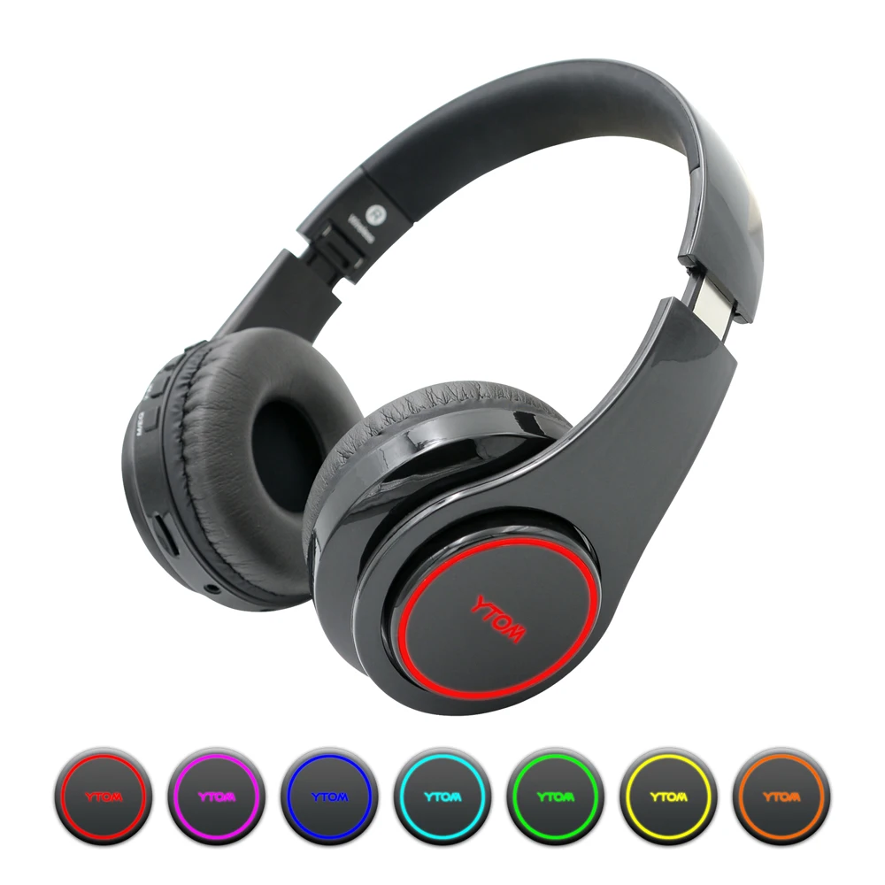 Y1 Wireless Headphones Bluetooth Headset with 7 LED light (can on/off) Support TF Card earphone with mic for PC TV phone xiaomi Y1 Wireless Headphones Bluetooth Headset with 7 LED light (can on/off) Support TF Card earphone with mic for PC TV phone xiaomi