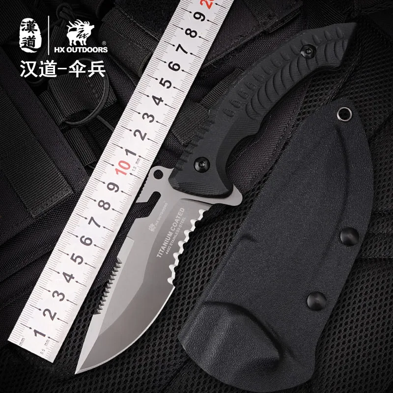 

HX OUTDOORS Multi-Functional Fixed Blade Knife 440C Blade K10 Handle Tactical Camping Outdoor Knives Survival Gear Knife Tools