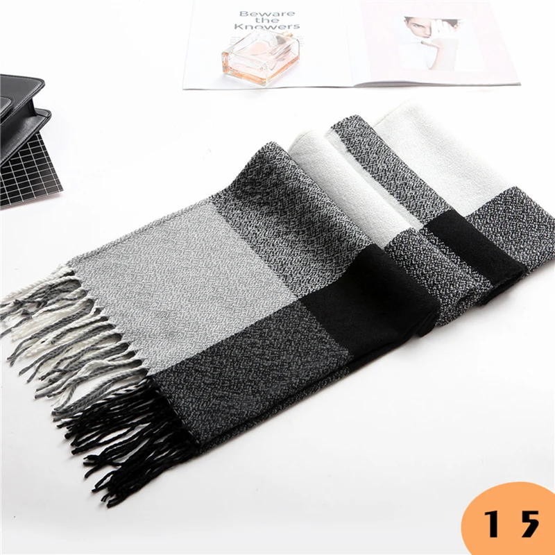 VEITHDIA 2019 Autumn Winter Female Wool Scarf Women Cashmere Scarves Wide Lattices Long Shawl Wrap Blanket Warm Tippet wholesale