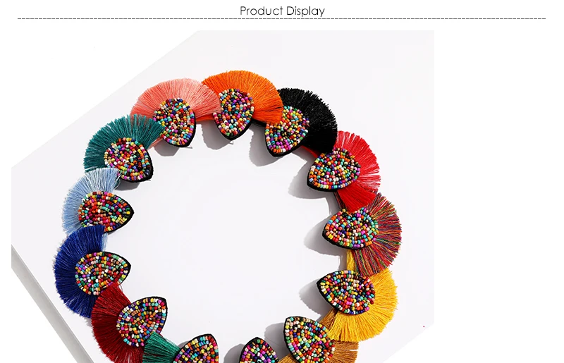 Black Beaded Tassel Earrings for Women Vintage Hanging Drop Earrings Female Wedding Fringe Statement Earrings Jewelry (1)