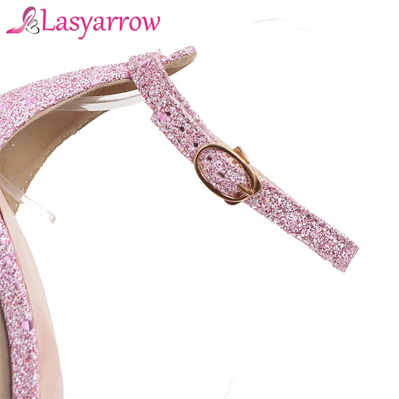 Lasyarrow/Новинка лета 2018 белые свадебные туфли на высоком каблуке и платформе с