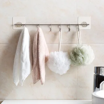 

OTHERHOUSE Bathroom Wall Hanger Clothes Towel Holder Shower Hook Kitchen Storage Rack Shelf Cooking Tools Organizer 6Hook