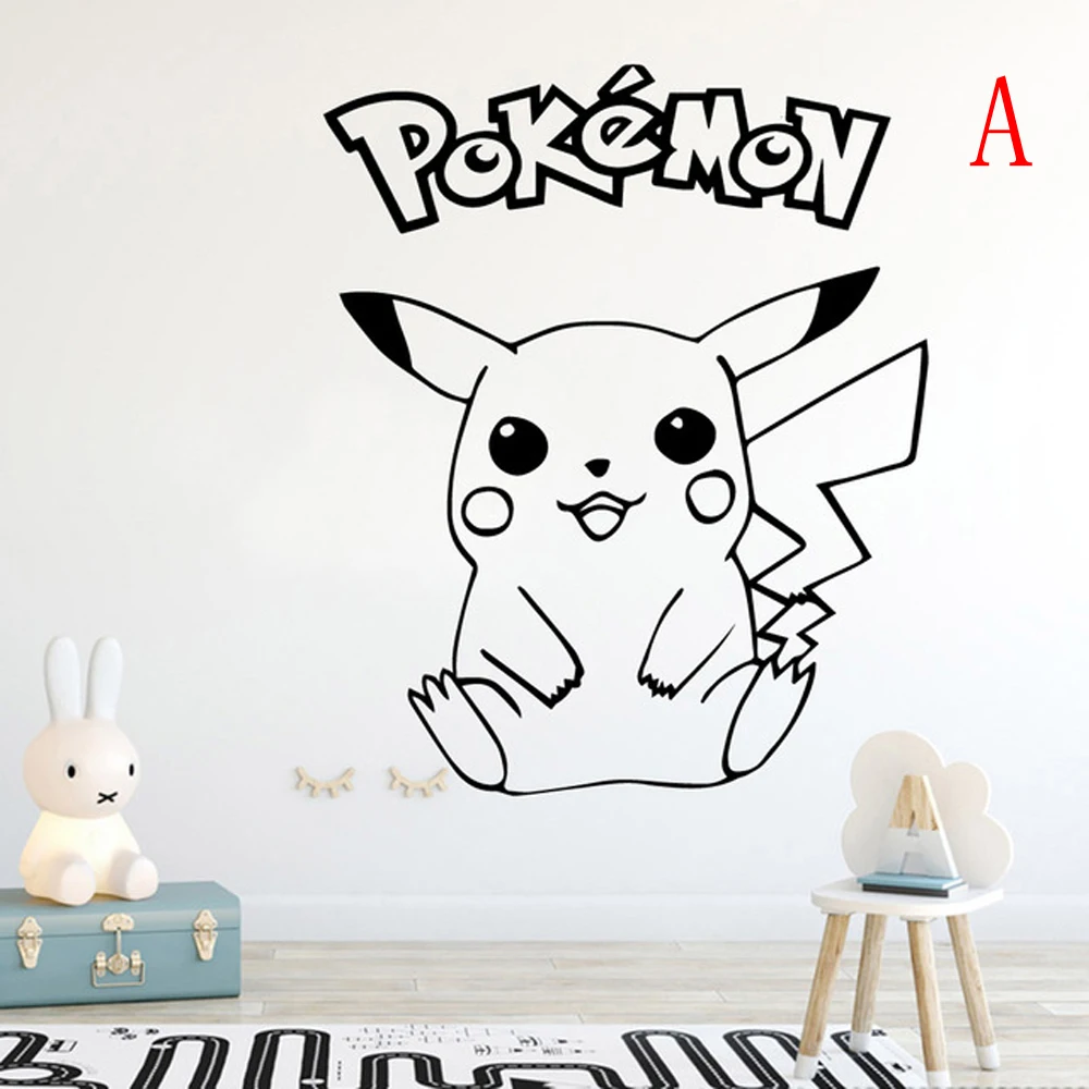 Jiangs Yu 1 шт. Pokemon стикер на стену s Пикачу Карманный Monste настенные наклейки спальня детская комната гостиная ПВХ стикер на стену - Цвет: A
