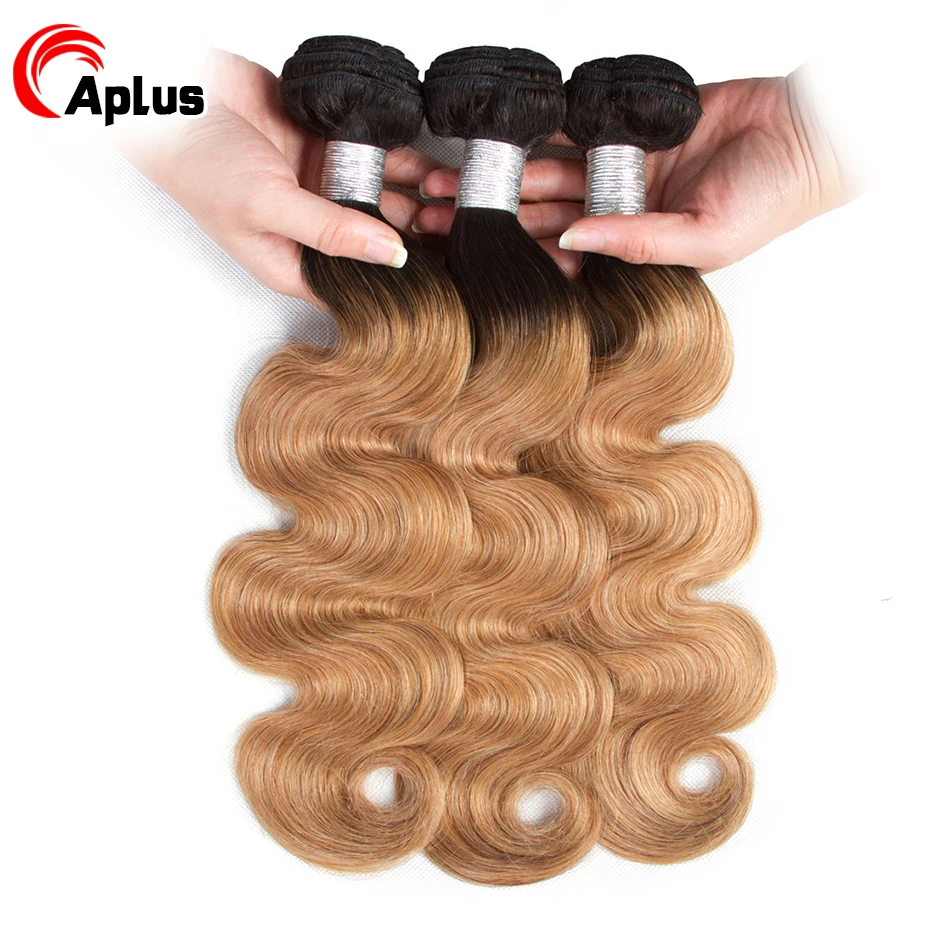 A Plus Malaysian Hair Body Wave T1b/27 Honey Blonde Color Hair Bundles
