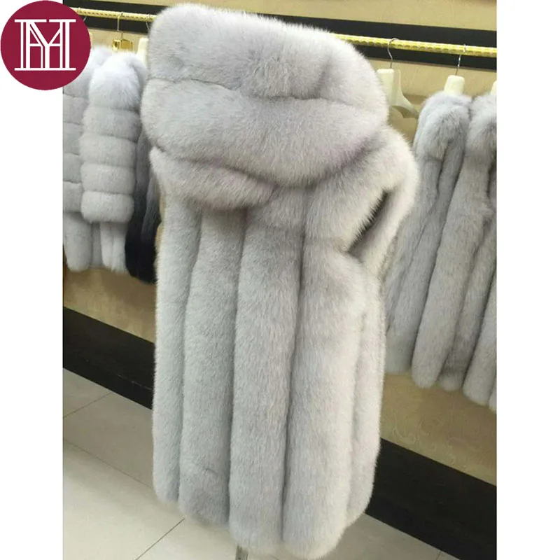 Discount 2018 New Winter women real fox fur vest with hood lady fashion natural fox fur coat brand natural fur gilet customized 6