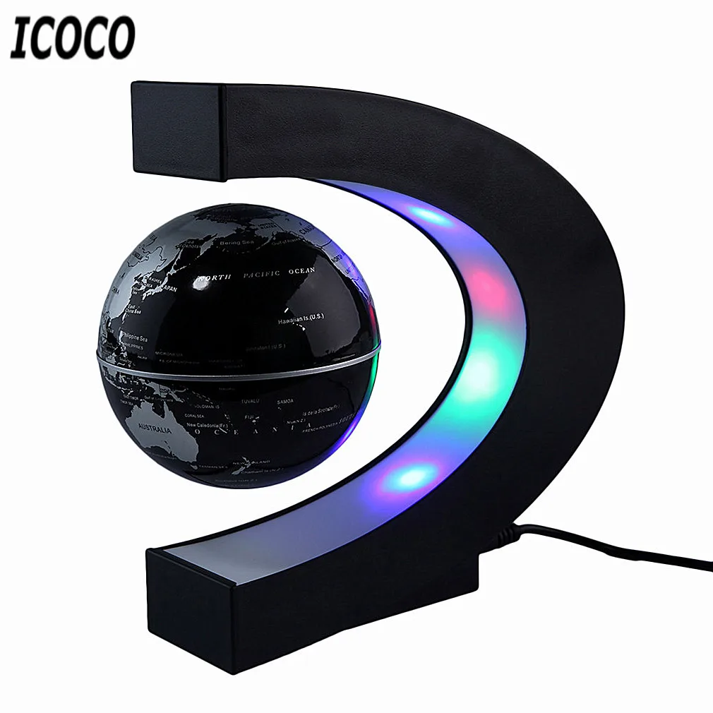 Mapa do Mundo Decoração para Casa Forma Flutuante Globo Levitação Magnética Luz Antigravidade Magnetiva Bola Natal Aniversário c Led 16 luz natal aniversário decoração para casa