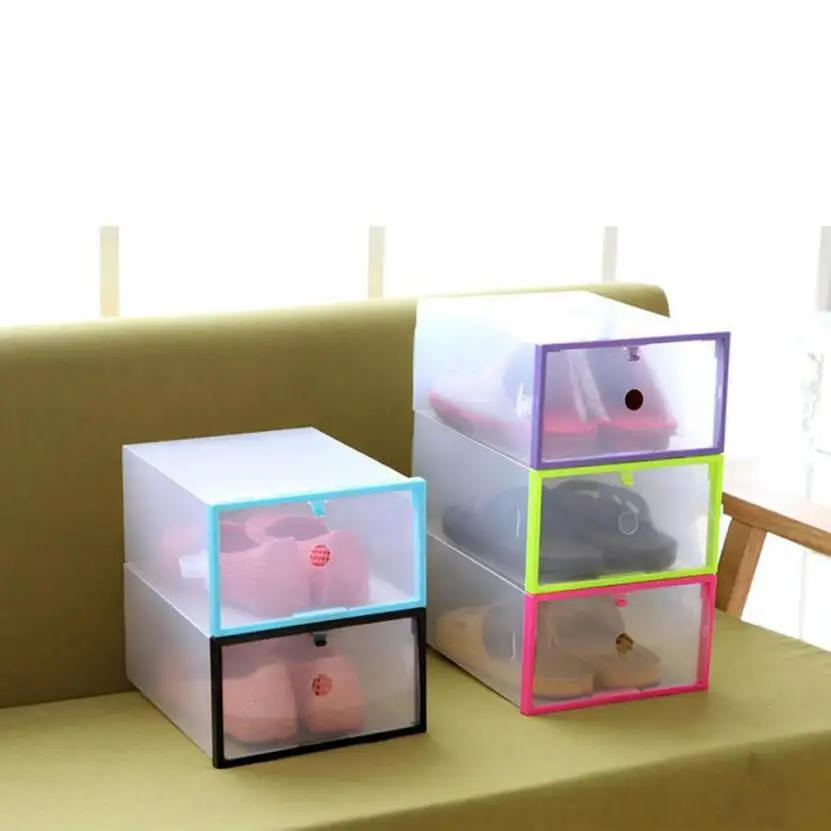 2017 Foldable Stackable Clear Plastic Drawer Case Organizer Box