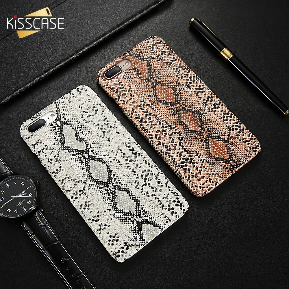Kisscase чехол для iPhone XS Max XR Ретро змеиная кожа тонкий жесткий 7 8 Plus 6 S 5S 5 Capa|Бамперы| |
