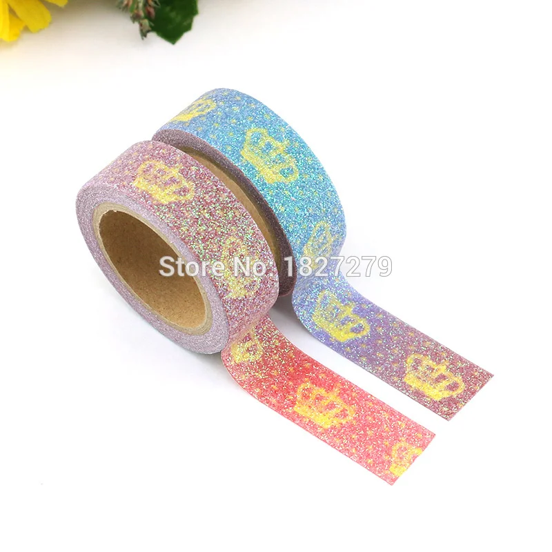 

1pc Glitter Crown Washi Tape Stationery Decorative Tape Scrapbooking Diy Photo Album School Tools Great Christmas Gift