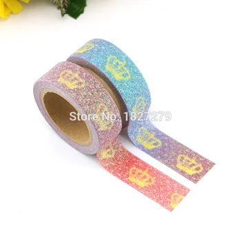 

1pc Glitter Crown Washi Tape Stationery Decorative Tape Scrapbooking Diy Photo Album School Tools Great Christmas Gift