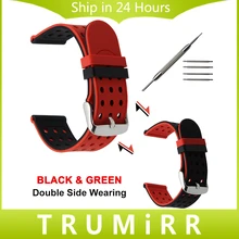 Correa de silicona de Doble Cara Vistiendo Correa 21mm 22mm 23mm 24mm para Tissot 1853 Mujeres de Los Hombres Correa de Goma Banda Reloj de Pulsera pulsera