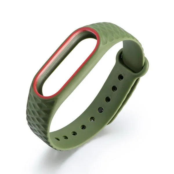 4 цвета спортивный силиконовый браслет для Xiaomi Mi 2 Браслет замена шагометров полоса красочные Бег Фитнес Аксессуары - Цвет: Зеленый