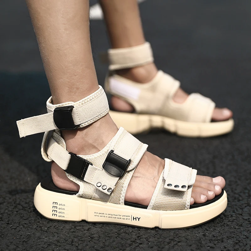 Sandals Men Shoes 2019 Gladiator Mens Roman Summer Flip Flops Detachable Flat High Top Slides huismerk kopen in de aanbieding Sandals Men Shoes 2019 Gladiator Mens Roman Summer Flip Flops Detachable Flat High Top Slides huismerk kopen in de aanbieding