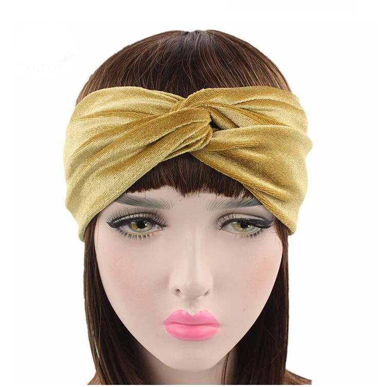 

2017 fashion women turban headband velvet hair band hair accessory twist women hairband crossed sports headband women headwear