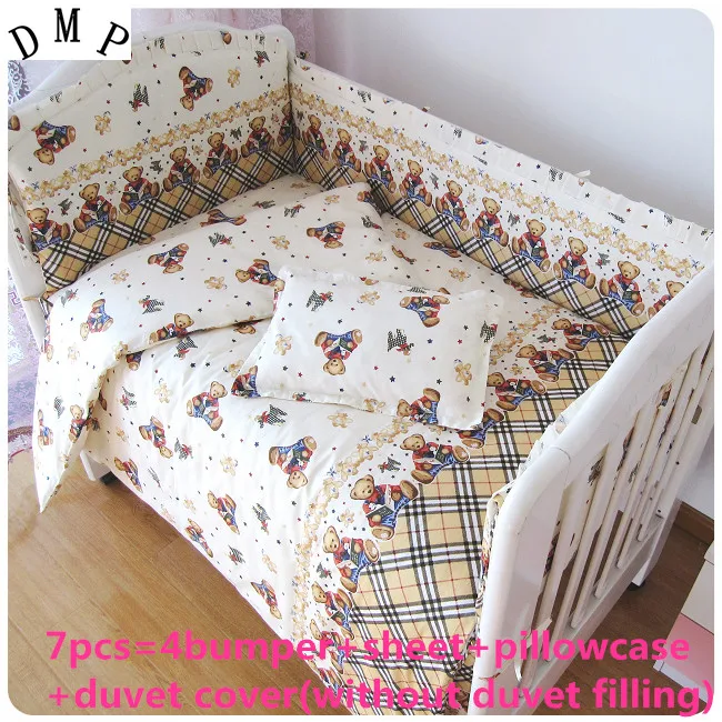 

Promotion! 6/7PCS Baby Bedding Set For Baby Crib Set ,duvet cover,120*60/120*70cm