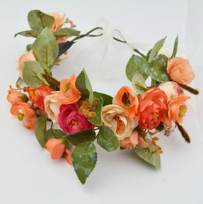 Винтажный цветок свадебный головной убор лес стиль фея свадебный головной убор аксессуары chapeau de mariage ZH007