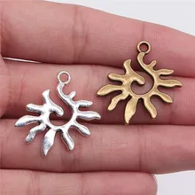 WYSIWYG 10pcs 27x20mm colgante sol encanto colgantes para fabricación de joyas Color de plata antiguo sol colgantes