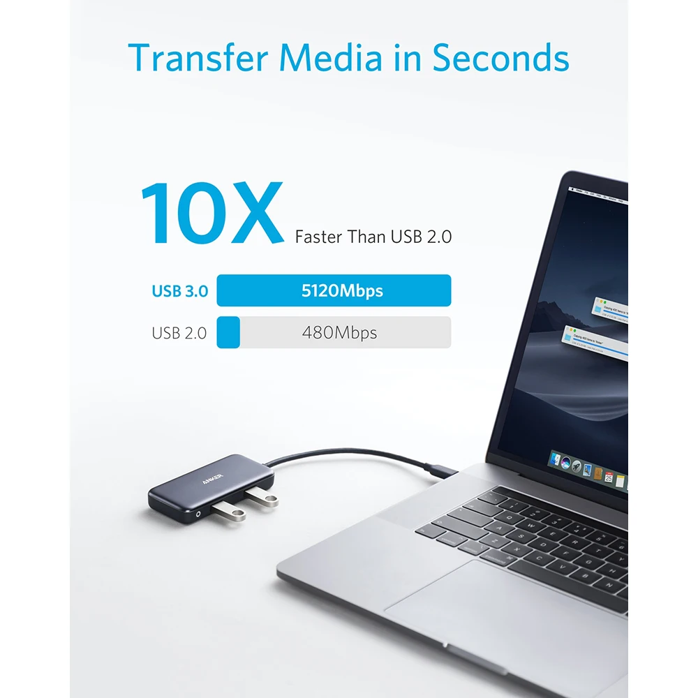 Anker USB C 5-en-1 Adaptador de USB-C y 4K USB tipo C a HDMI SD/TF lector de tarjeta 2 puertos USB