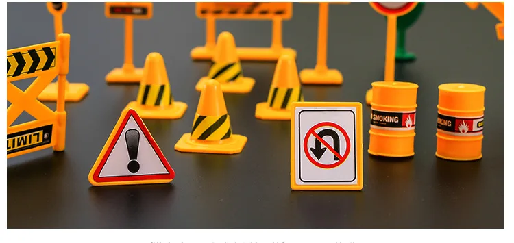 Дорожные знаки игрушки 18 шт./упак. движения вывески Модель инженерных дорожные знаки DIY Мини указатель трафика сцена развивающие игрушки