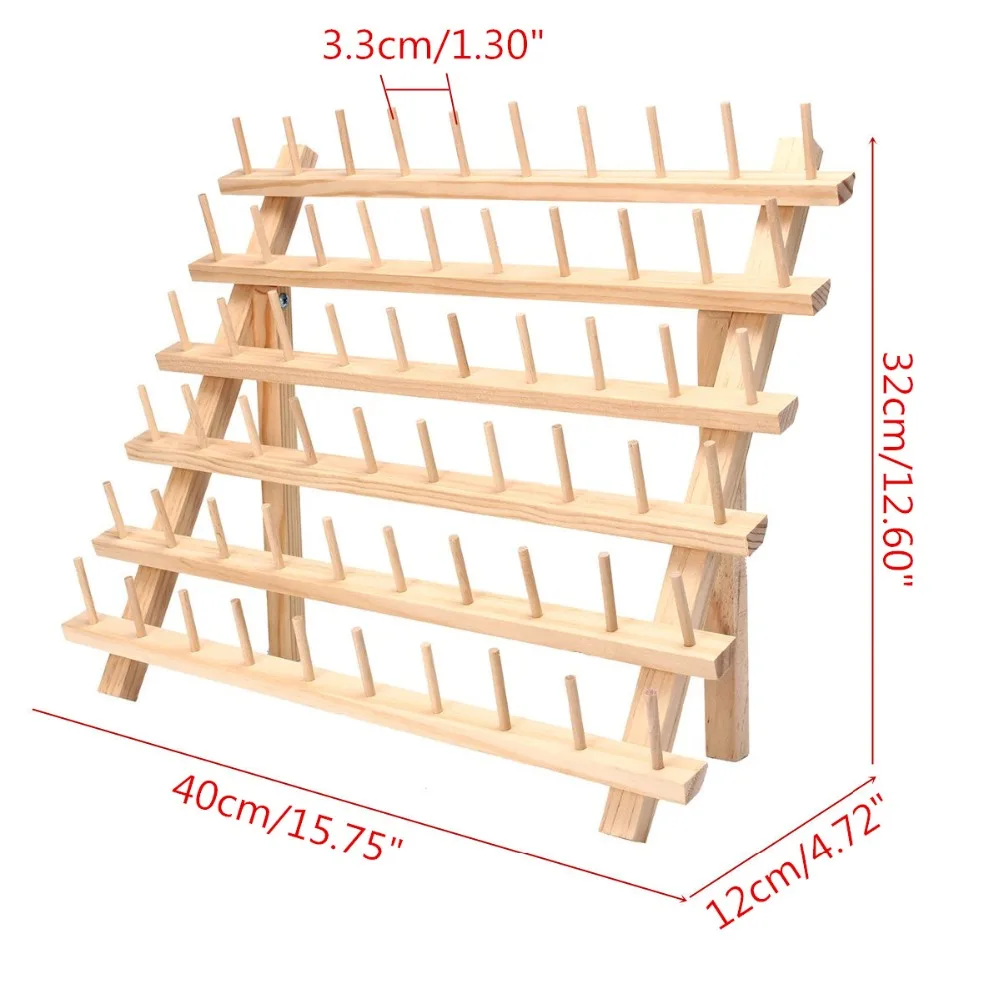 Пряжа Strorage деревянные стеллажи для хранения швейный держатель для ниток 60 катушки вышивка деревянный держатель конусов Стенд Полка инструмент для рукоделия