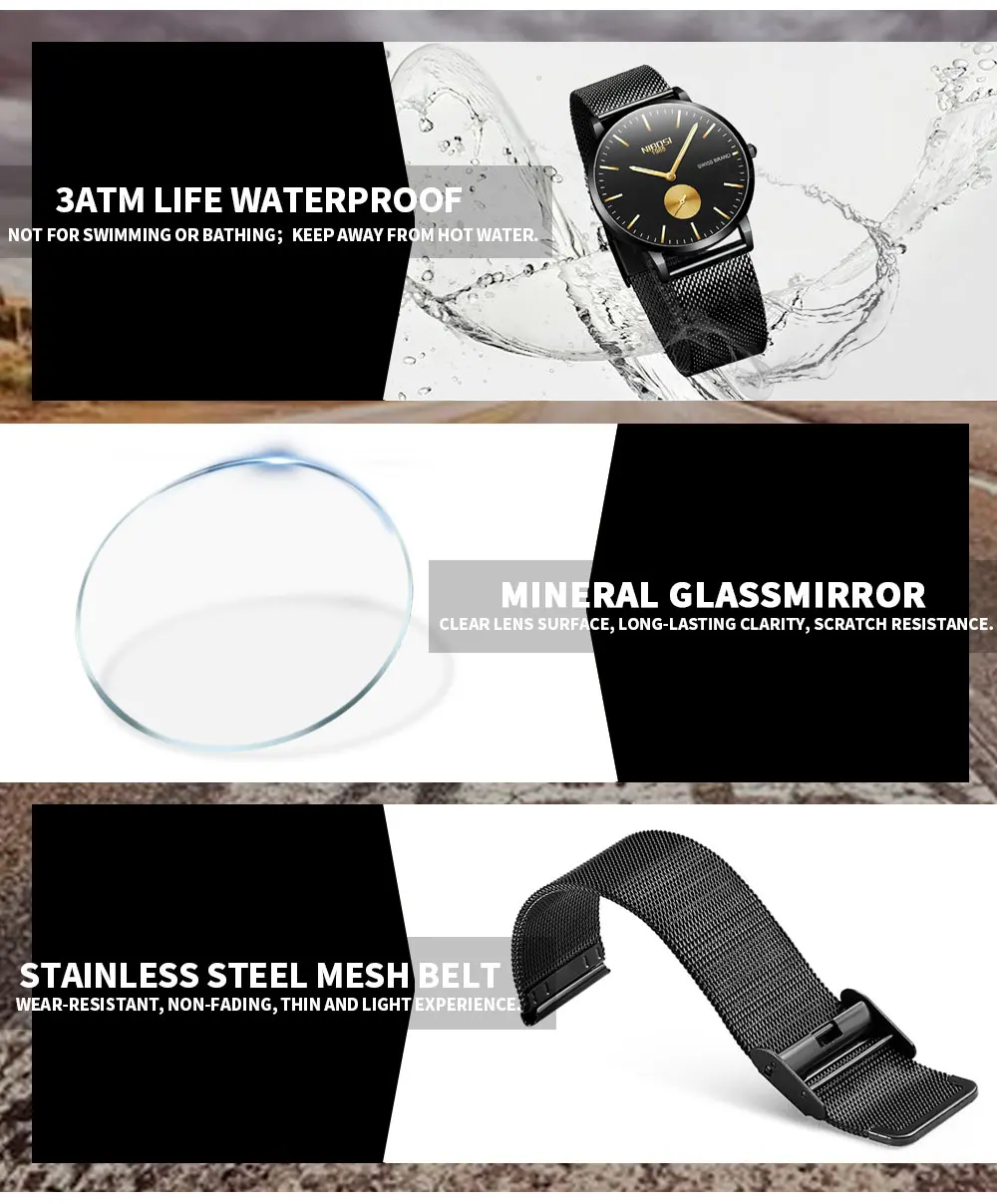 Мужские швейцарские часы часы мужские NIBOSI мужские часы Relogio Masculino модные топ брендовые Роскошные Кварцевые часы мужские повседневные ультратонкие сетчатые водонепроницаемые простые часы
