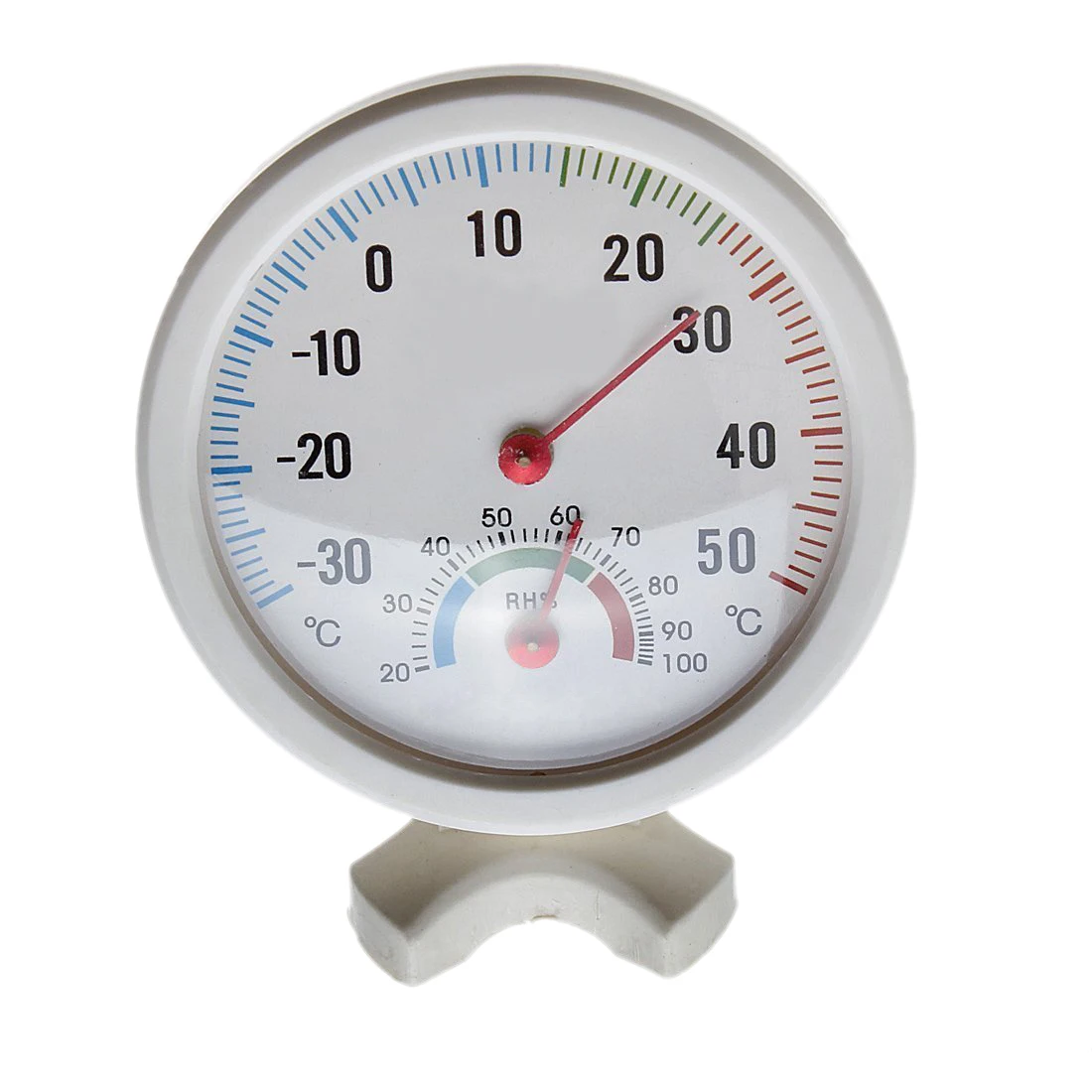 

Thermometer Hygrometer Needle Round Dial TESTER Interior Exterior White Temperature Measuring Humidity Measuring Tester Meter