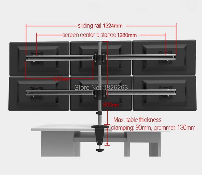 Алюминиевый сплав полный движения вращающийся 6 экран 1"-27" ЖК светодиодный настольная подставка для монитора зажимное крепление гибкий дисплей Кронштейн Стенд