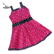 Summer Baby Girls Dress Girls Heart Print Princess Dress Bowknot Sleeveless Dress For Girls Dresses