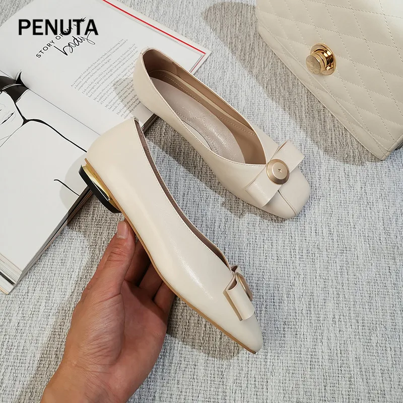 PENUTA/; женские туфли на плоской подошве с бантом; Туфли-оксфорды из натуральной кожи; повседневные новые дизайнерские мокасины; Женская обувь в Корейском стиле; PF922