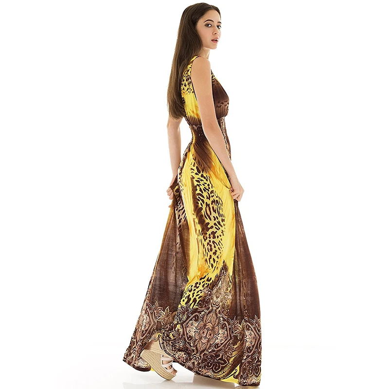 Женское летнее платье макси с V образным вырезом без рукавов|long maxi|maxi dresssummer beach dress