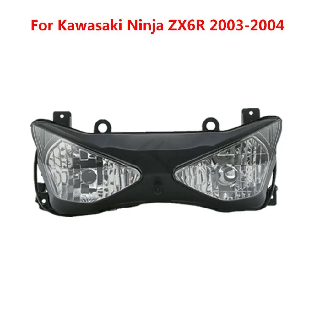 Передние фары для мотоцикла для Kawasaki Ninja ZX6R 2003-2004 2005-2006 2007-2008 2009-2012 2013 - Цвет: Цвет: желтый