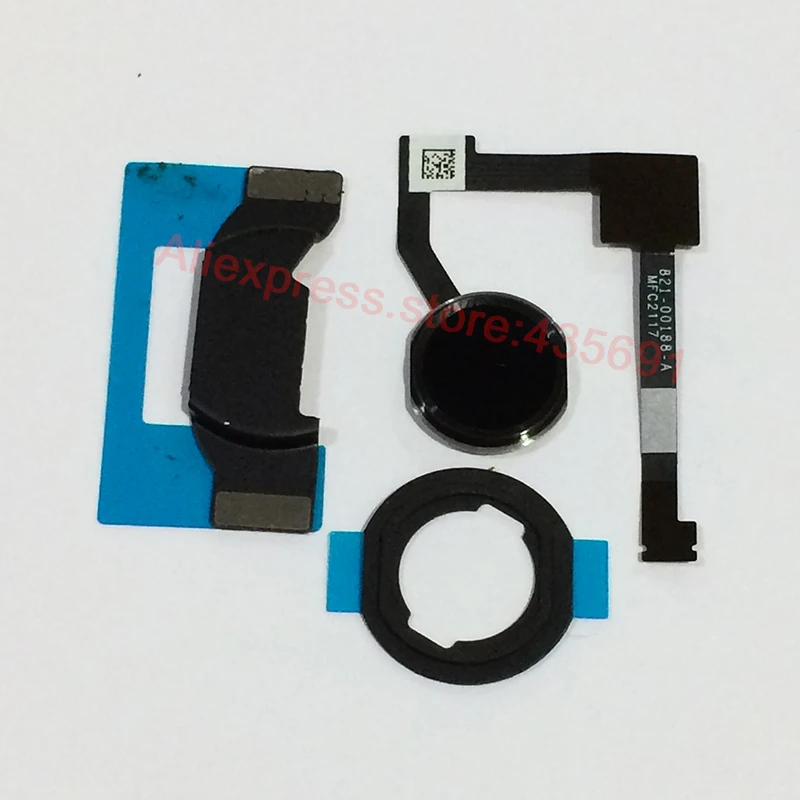 5 Set/Lotto Button Menu Home Flex Cable + Tasto Home Guarnizione Di Gomma E Metallo Spacer Supporto Per Ipad 6 Aria 2 A1566 A1567