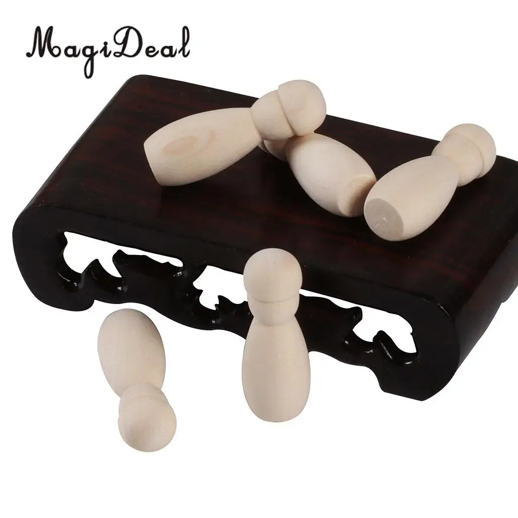 20pcs natural wood peg doll little people baby bee child wooden peg dolls set diy wedding cake toppers kids craft toys 15x42mm