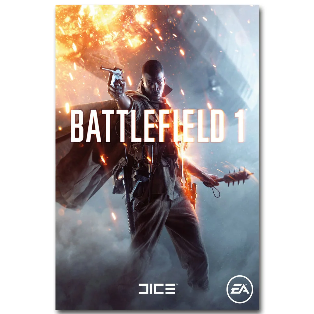 

Battlefield 1 4 Art Silk Fabric Poster Print 13x20 24x36inch Hot Game Pictures for Children Room Wall Decoration Gift 001