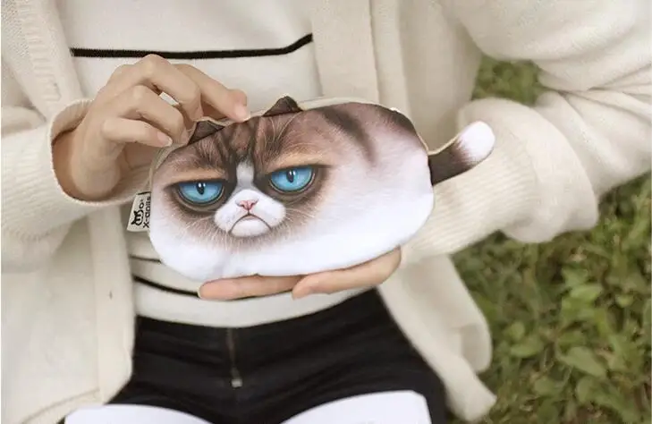 

Unisex Cute Animal Cartoon 3D Cat / Dog Face Bag Coin Change Purse Case Wallet Change Pocket Ladies Workmanship Change Purse
