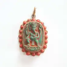 TBP687 индийский Ганеш подвески-Амулеты тибетская глина скульптура ручной работы слон Бог