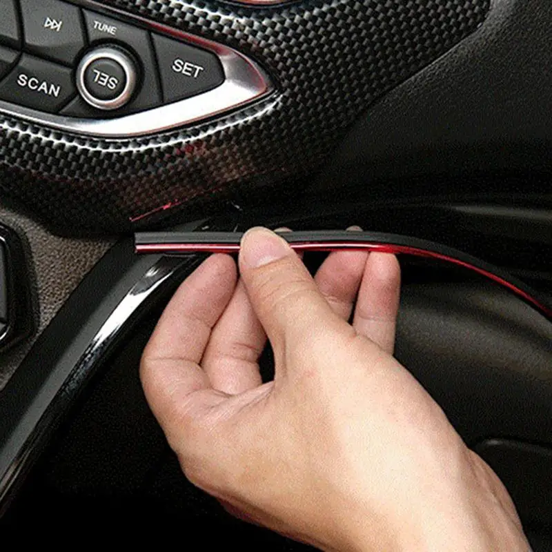 Vehemo 5 metros parte Interior del coche piezas exteriores PVC Auto tablero Panel decoración tira