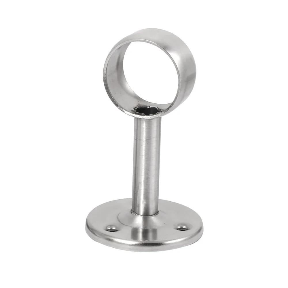 

UXCELL 19mm 25mm 32mm Dia Screw Fixing Wardrobe Rail End Center Socket Support Bracket Silver Tone