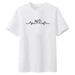 Мотор Heart Beat Pulse супер мотоцикл пользовательские забавная футболка Для мужчин футболка с короткими рукавами футболки m-xxxl