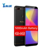 Мобильный телефон Nubia N3, 4G, 64G, 6,01 дюйма, 5000 мА/ч, Snapdragon 450, фронтальная, МП, двойная камера заднего вида, 16 Мп+ 5 МП, отпечаток пальца, ID, мобильный телефон