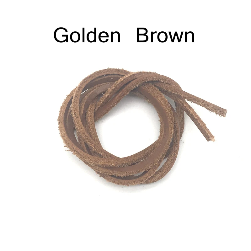 Golden brown 1 пара квадратной формы из натуральной кожи шнурки для обуви унисекс Ретро к карнавальному костюму шнурками модные Лоферы шнурки 60/80/100/120/140/160 см P5 - Цвет: Golden brown