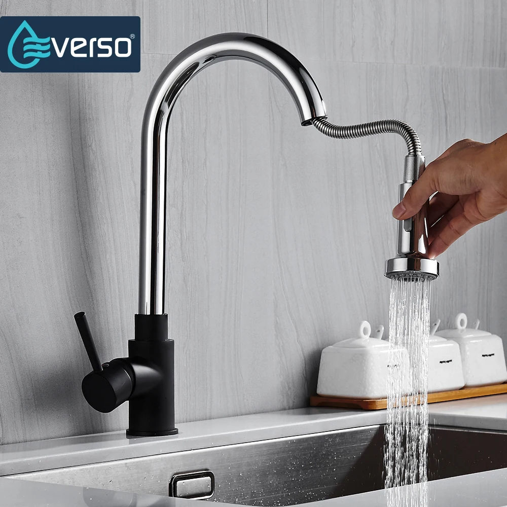 

EVERSO 2-Function Kitchen Faucet Pull Out 360 Swivel Kitchen Tap Sprayer Head Sink Mixer Tap Torneira De Cozinha