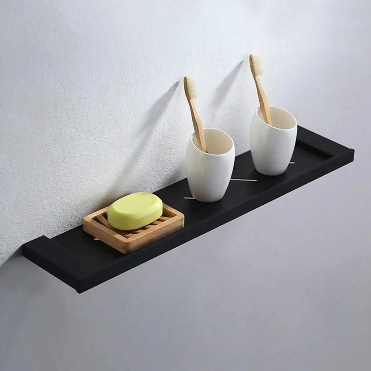 

Stainless Steel Black Bathroom Shelves Wall Mount Corner Shower Rack Shampoo Storage Bracket Kitchen Bathroom Holder 59cm*12.6cm
