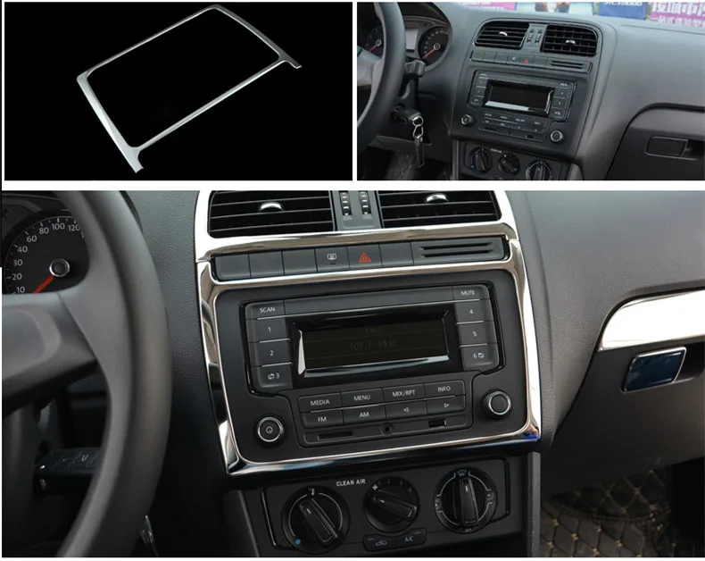 Рамка для кондиционера нержавеющая сталь Volkswagen POLO 2011 12 13 14 15 16 17 AA346|Лепнина