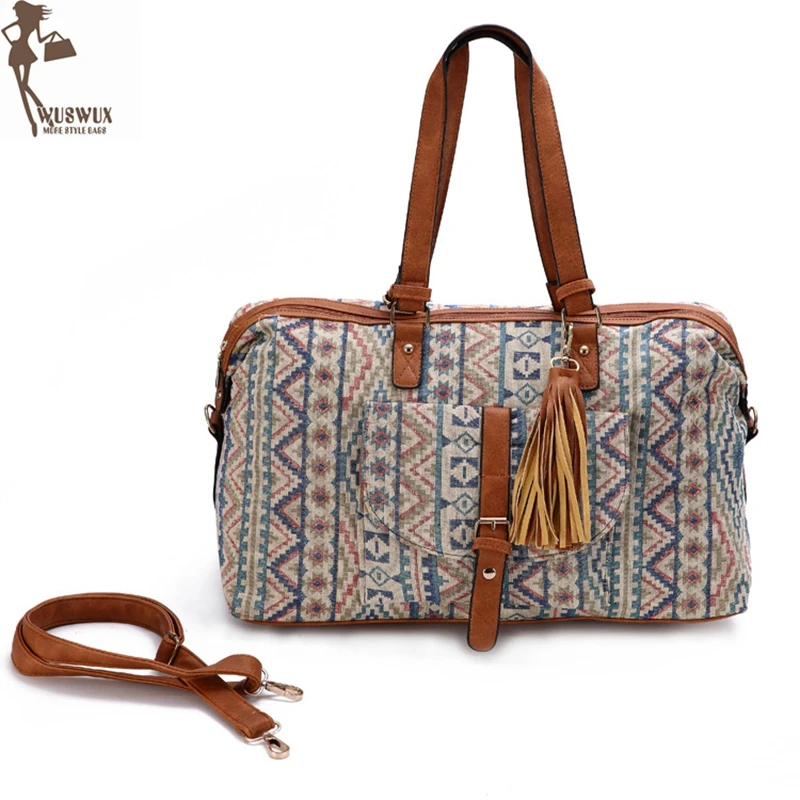 Новая модная Высококачественная жаккардовая дорожная сумка холщовая багажная